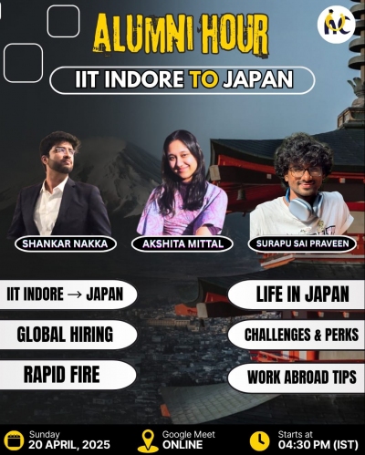 Alumni Hour session (online) with esteemed alumni of the IIT Indore